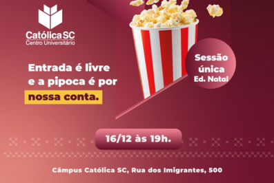 Quinta tem sessão de cinema ao ar livre na Católica SC