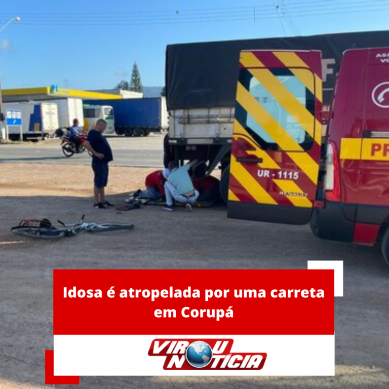 Idosa é atropelada por uma carreta em Corupá