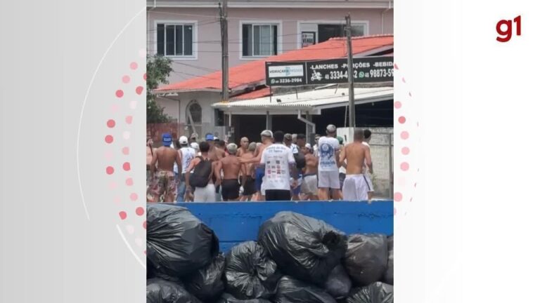 Torcedores brigam fora do estádio antes de jogo entre Avaí e Figueirense em Florianópolis | Santa Catarina