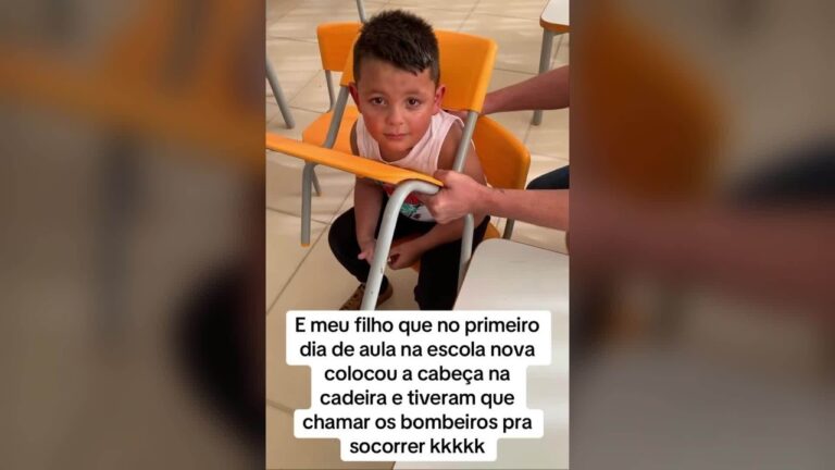 Menino que prendeu a cabeça em cadeira no 1º dia de aula planejava repetir feito para rever bombeiros que o resgataram, diz mãe | Santa Catarina
