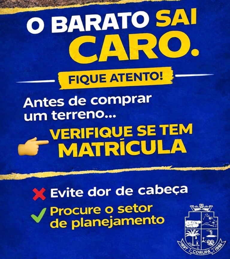 Prefeitura de Corupá alerta sobre compra de terrenos irregulares