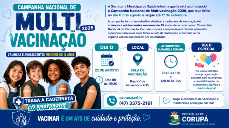 CORUPÁ PARTICIPA DA CAMPANHA NACIONAL DE MULTIVACINAÇÃO 2026