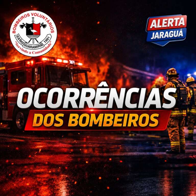 Bombeiros e SAMU atendem nove ocorrências em Guaramirim e região nesta segunda-feira(19)